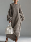 Verity | Oversized Knit Sweater Maxi Dress
