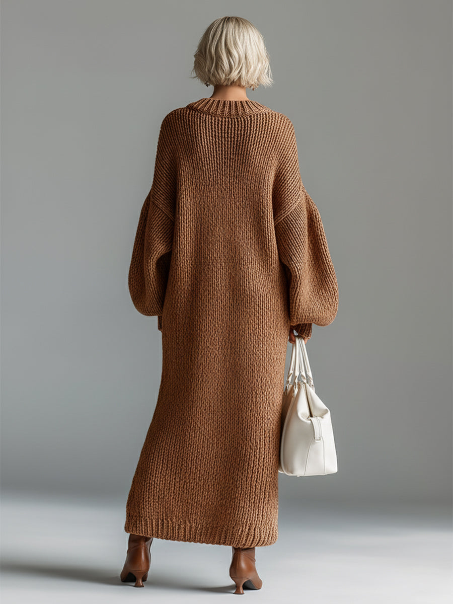 Verity | Oversized Knit Sweater Maxi Dress view 10