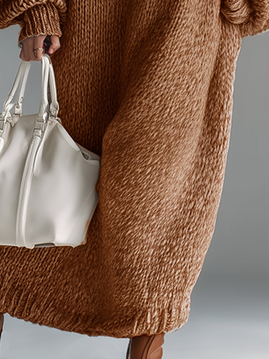Verity | Oversized Knit Sweater Maxi Dress view 11