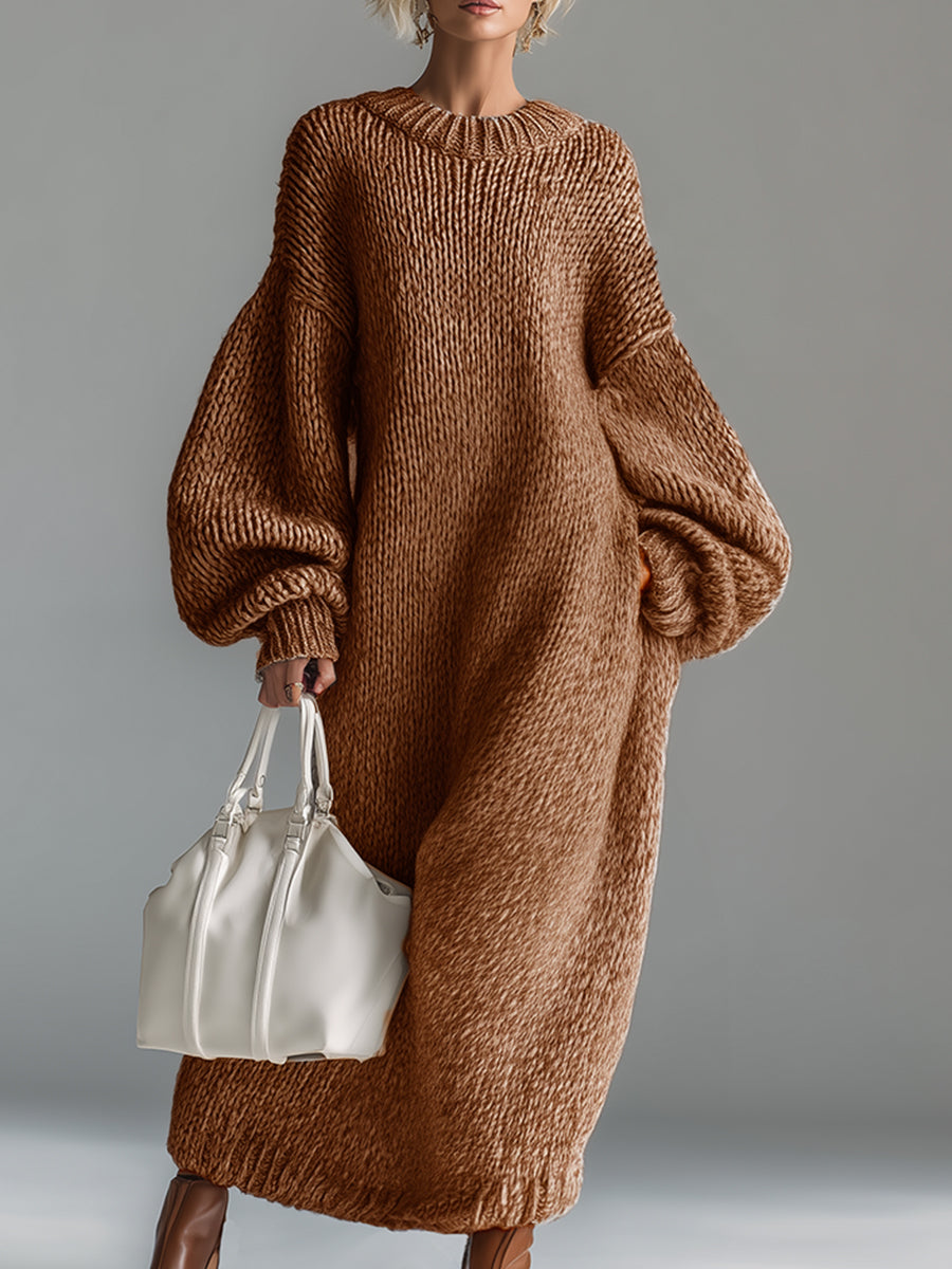 Verity | Oversized Knit Sweater Maxi Dress view 2
