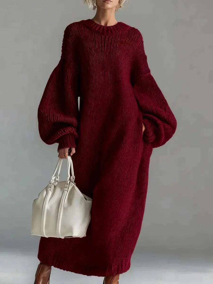 Verity | Oversized Knit Sweater Maxi Dress view 3