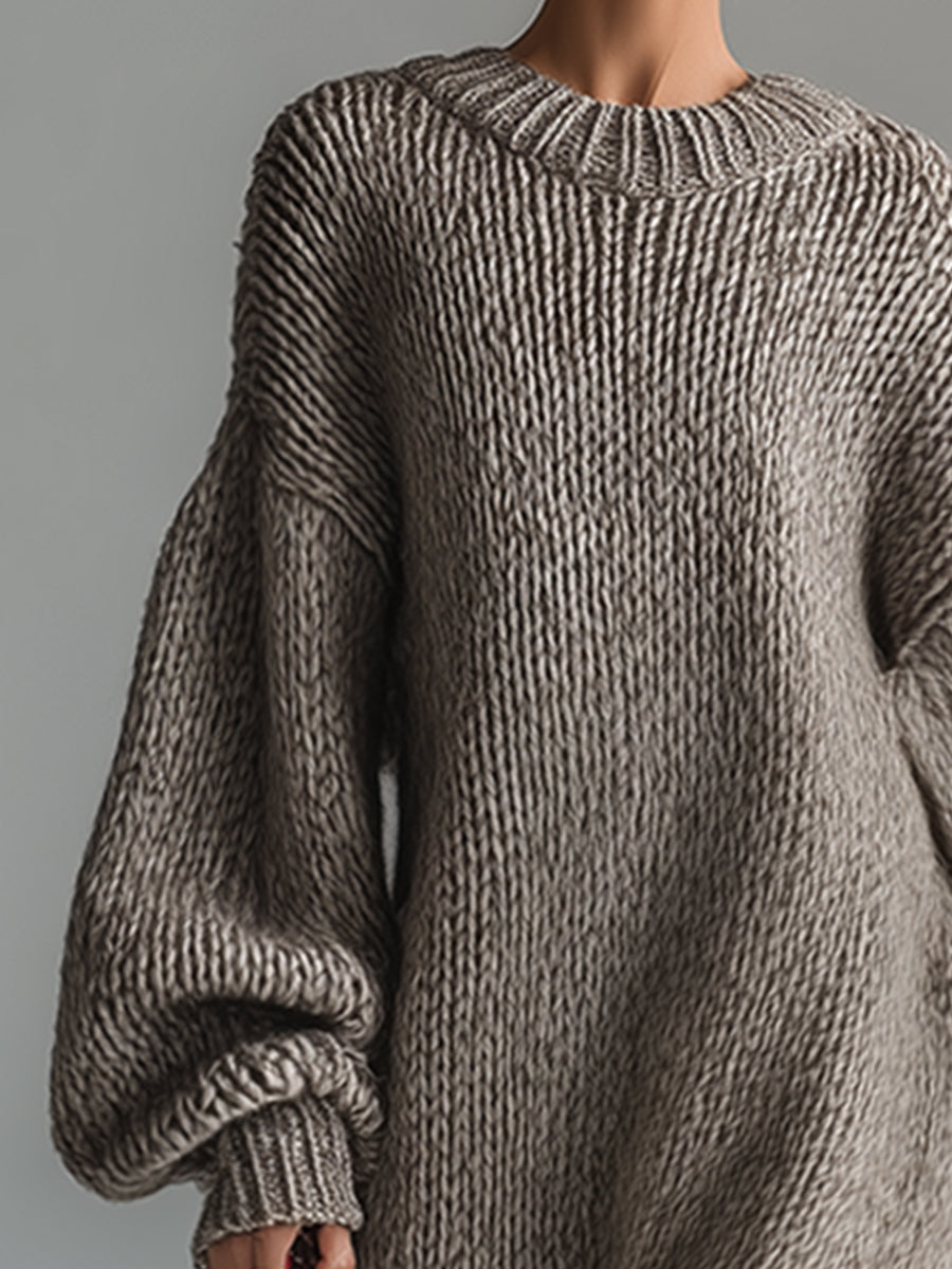 Verity | Oversized Knit Sweater Maxi Dress view 7