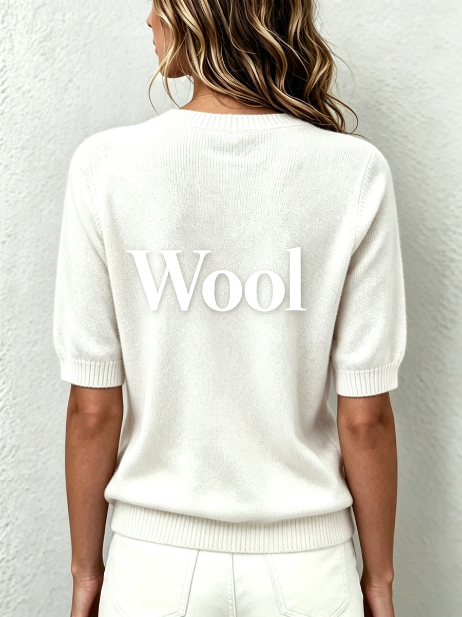 Sabina | Cashmere Blend Short-Sleeve V-Neck Sweater view 9