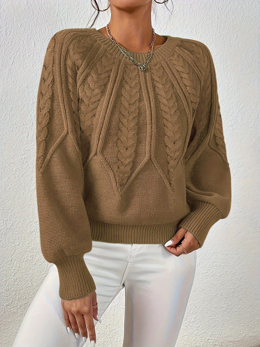 Eleanor | Women's Oversized Cable Knit Sweater – Relaxed Chunky Winter Pullover view 38