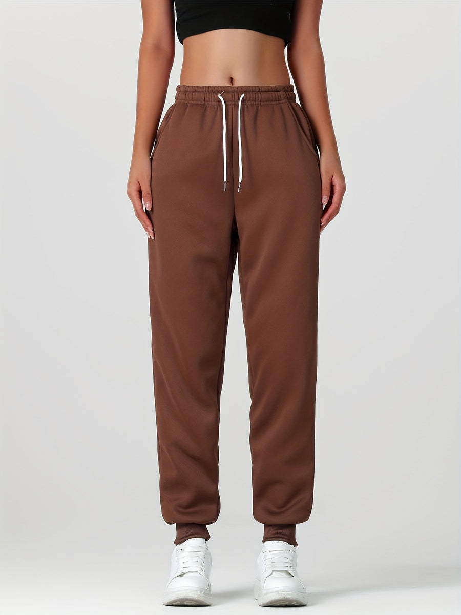 Fiona | Women's Lined Joggers – Cuffed Warm Winter Sweatpants view 18