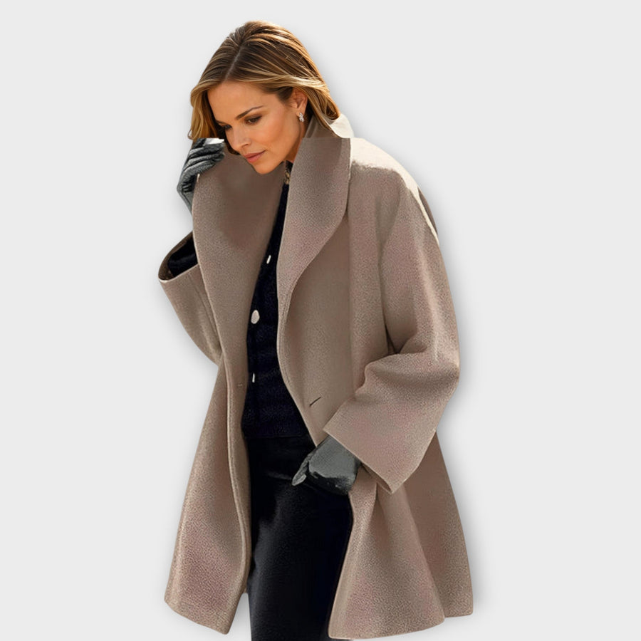 June | Women's Winter Coat – Oversized Wide Collar, Plus Size view 4