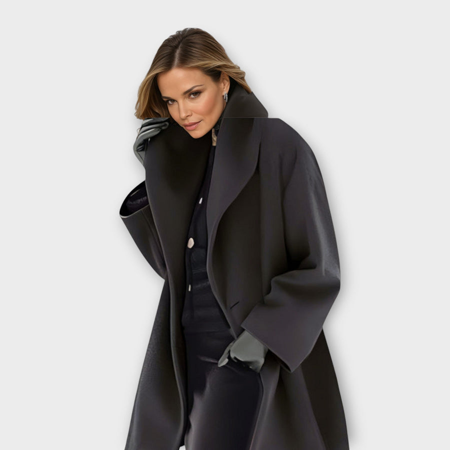 June | Women's Winter Coat – Oversized Wide Collar, Plus Size view 3