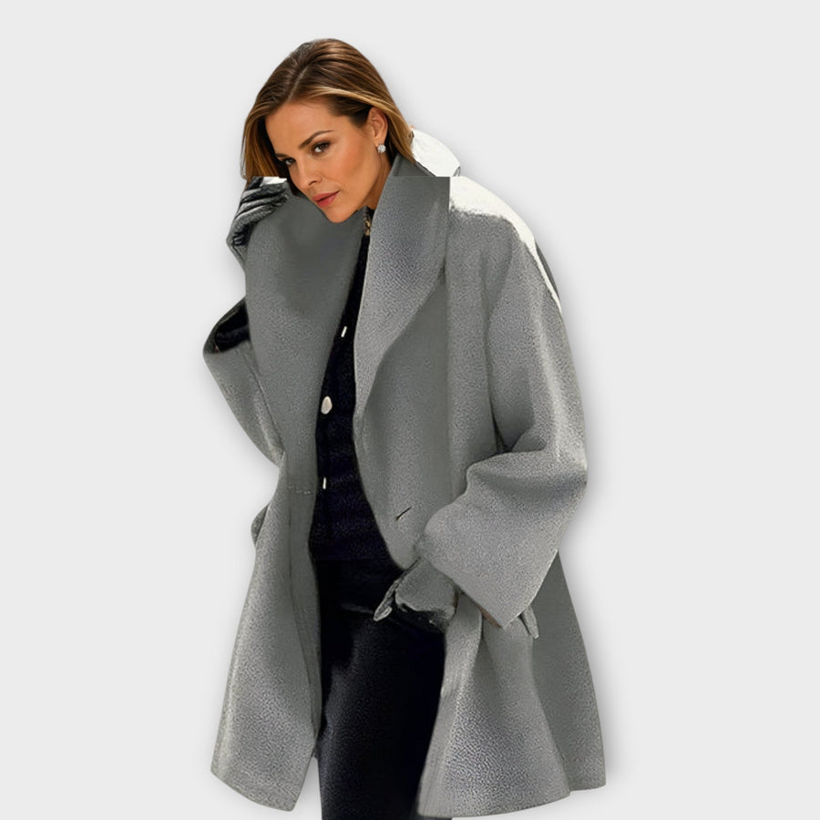 June | Women's Winter Coat – Oversized Wide Collar, Plus Size view 5