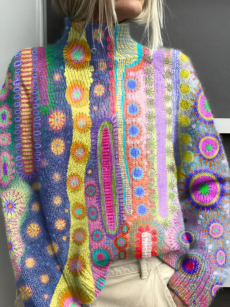 Jemma | Women's Winter Sweater – Colorful Abstract