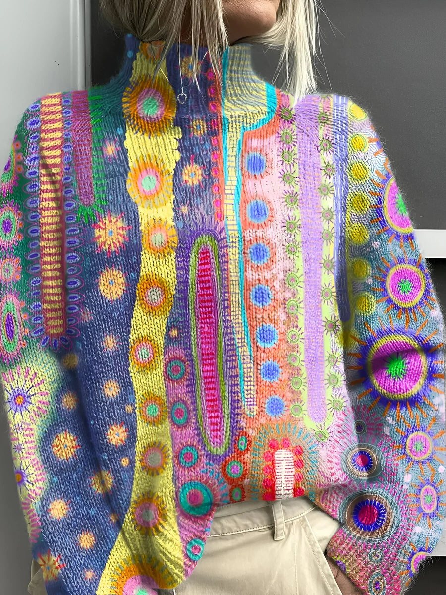 Jemma | Women's Winter Sweater – Colorful Abstract view 1