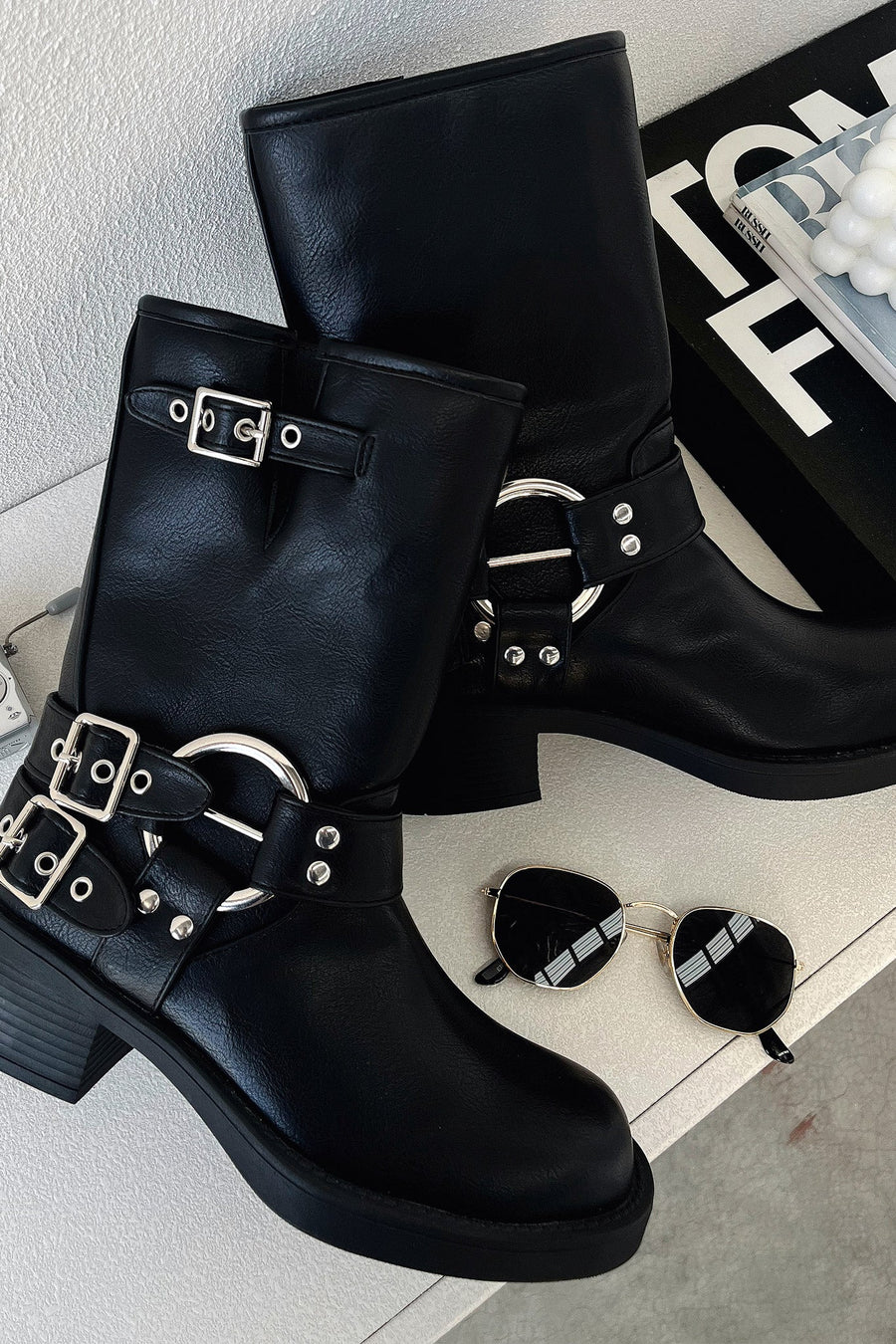 Elva | Ankle Block Heel Buckle Strap Ankle Boots view 9