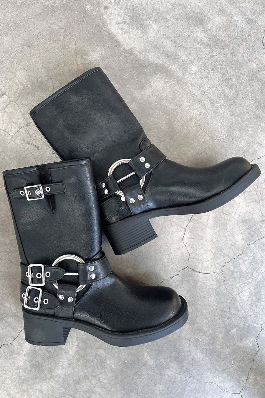 Elva | Ankle Block Heel Buckle Strap Ankle Boots view 4