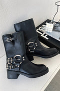 Elva | Ankle Block Heel Buckle Strap Ankle Boots