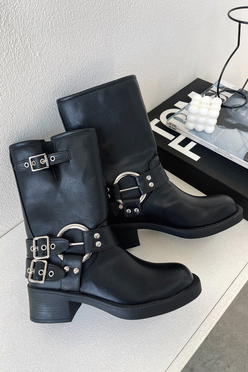 Elva | Ankle Block Heel Buckle Strap