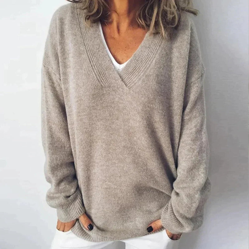 Lilian | Women's Winter Sweater – Relaxed Fit V-Neck, S–2XL