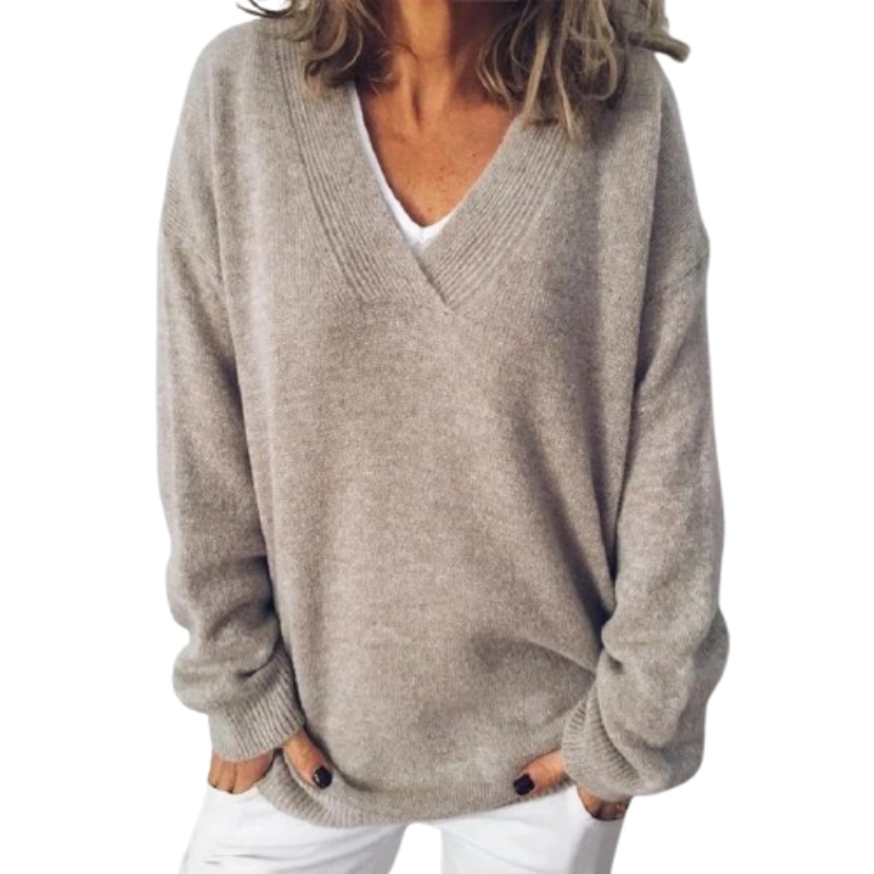 Lilian | Women's Winter Sweater – Relaxed Fit V-Neck, S–2XL view 2