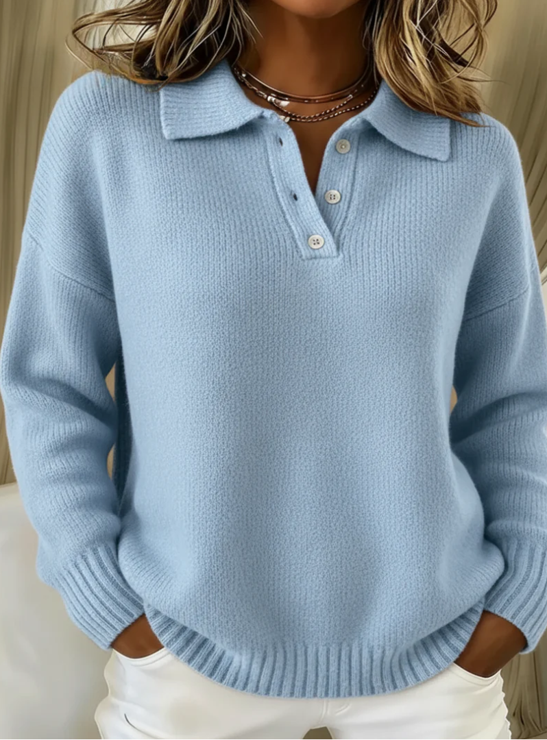 Alma | Women's Winter Sweater – Collared Polo view 2