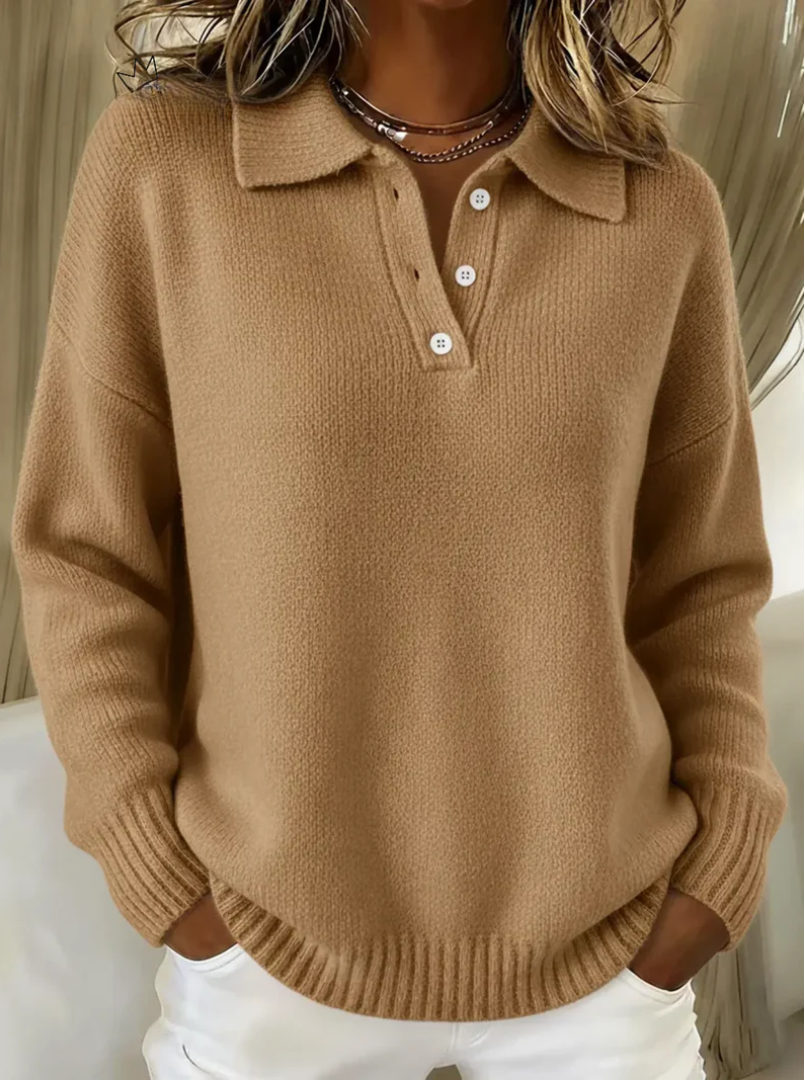 Alma | Women's Winter Sweater – Collared Polo view 5
