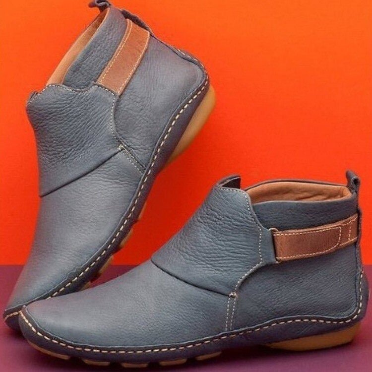 Katrina | Leather Ankle Boots with Strap Closure view 4