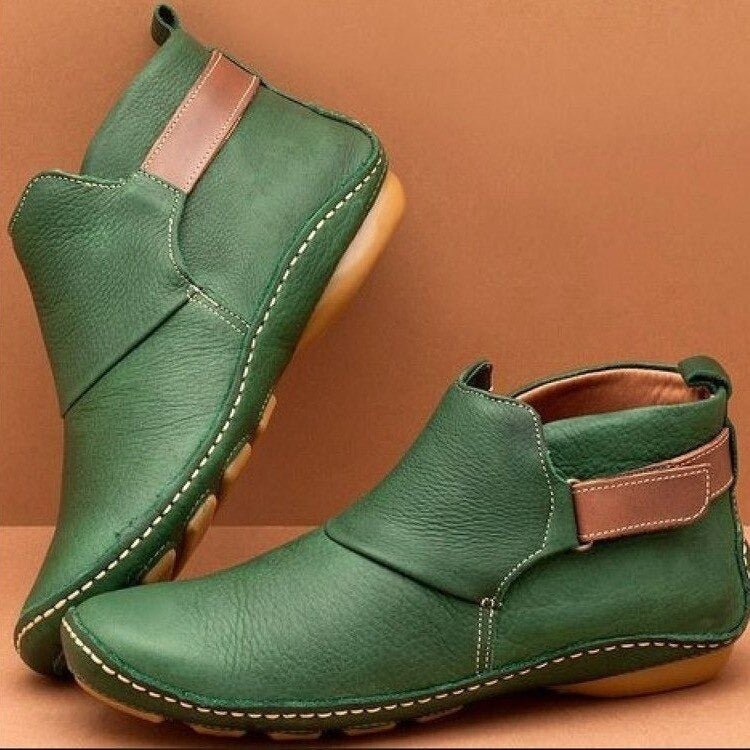 Katrina | Leather Ankle Boots with Strap Closure view 5