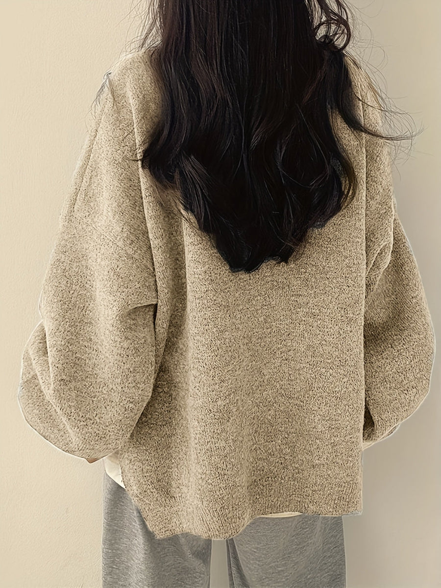 Perpetua | Oversized Crew Neck Sweater with Balloon Sleeves view 9