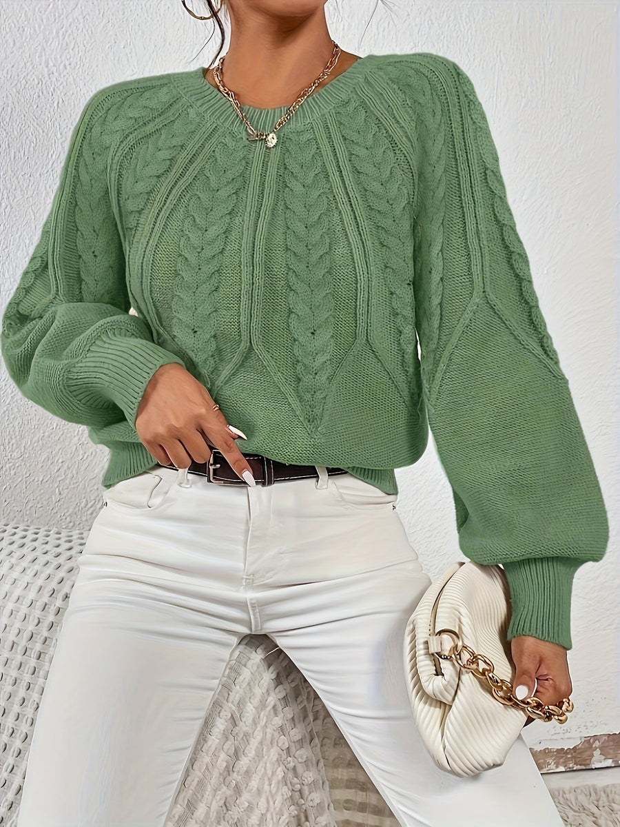 Eleanor | Women's Oversized Cable Knit Sweater – Relaxed Chunky Winter Pullover view 4