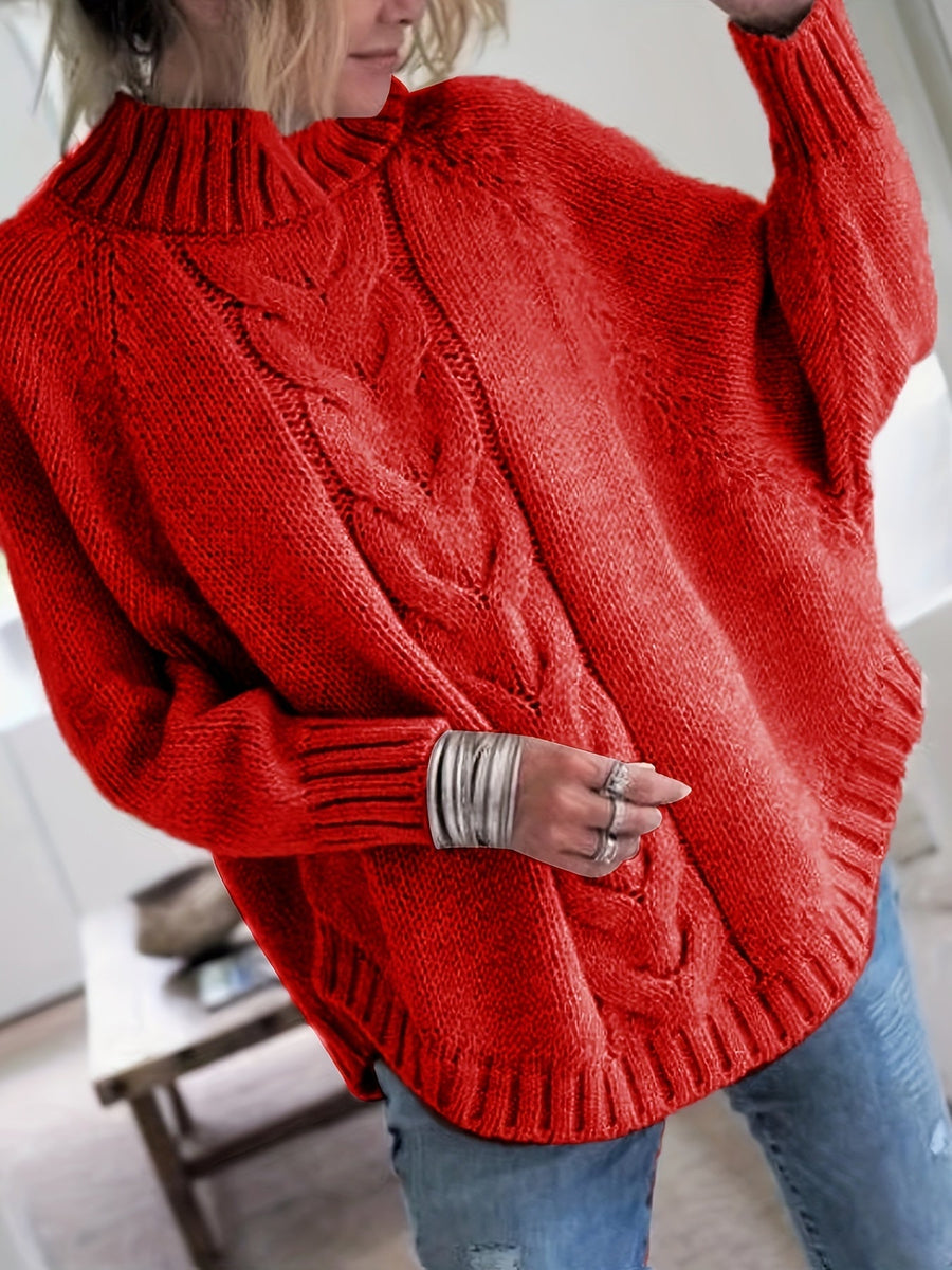 Gwendolyn | Women's Turtleneck Sweater – Cable Knit High Neck Winter Pullover view 10