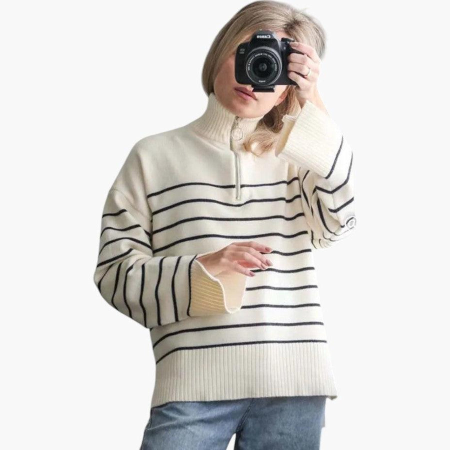 Charlotte | Striped Jumper with Crew Neck and Long Sleeves view 3