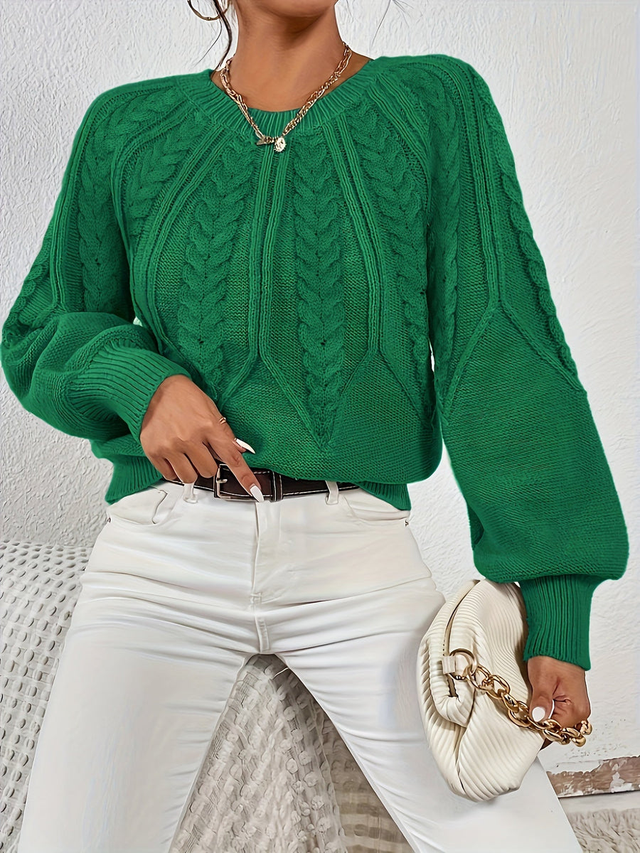 Eleanor | Women's Oversized Cable Knit Sweater – Relaxed Chunky Winter Pullover view 24