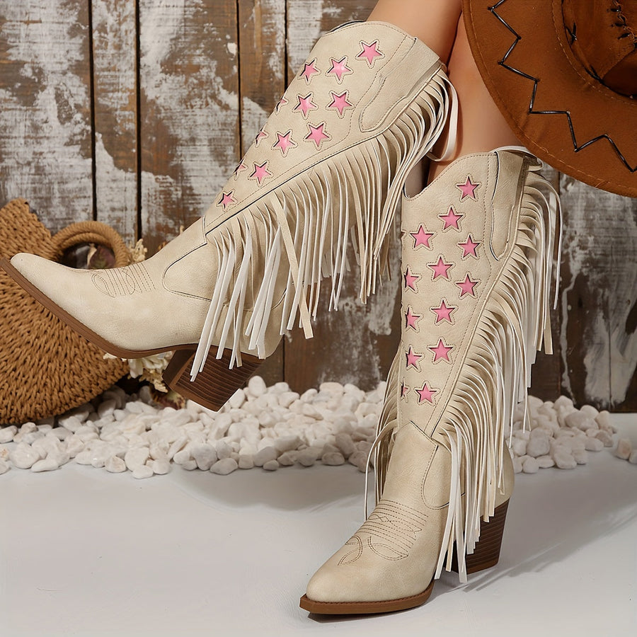 Willow | Wide Calf Western Fringe Cowboy Boots view 2