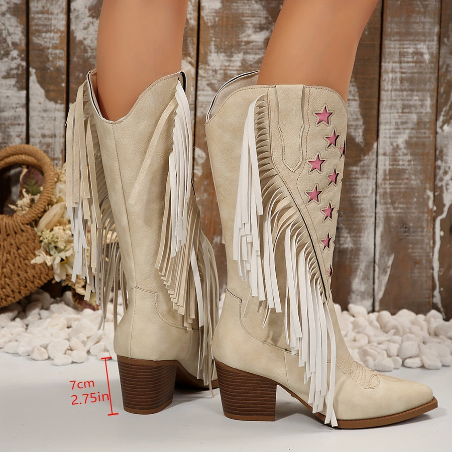 Willow | Wide Calf Western Fringe Cowboy Boots view 3