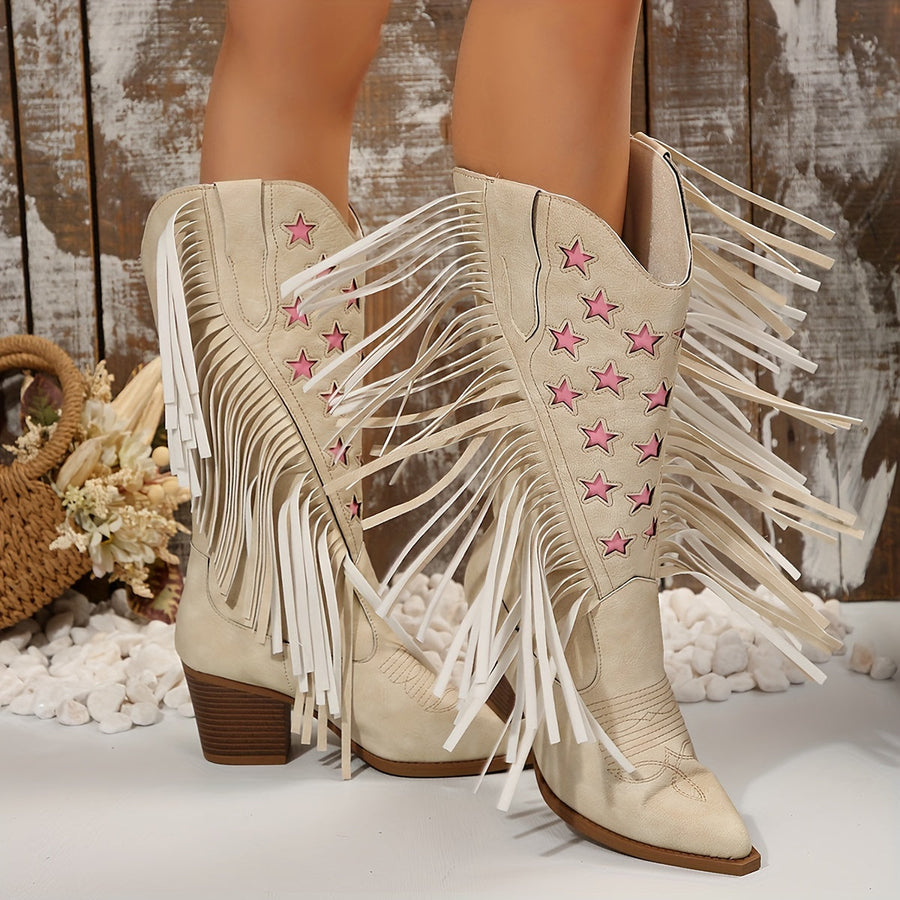 Willow | Wide Calf Western Fringe Cowboy Boots view 8