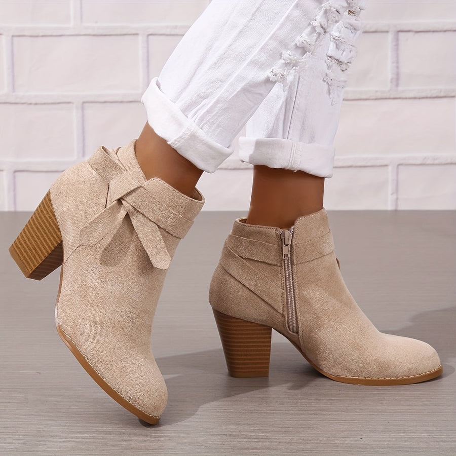 Fionnula | Block Heel Ankle Boots with Bow Detail view 11