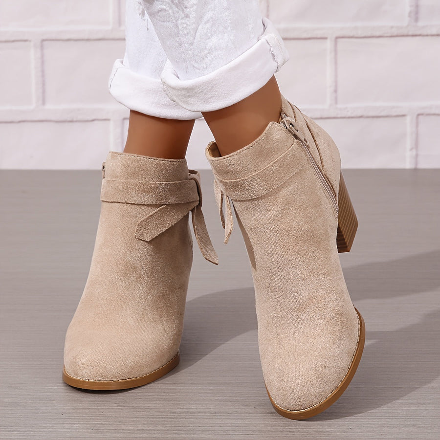 Fionnula | Block Heel Ankle Boots with Bow Detail view 12