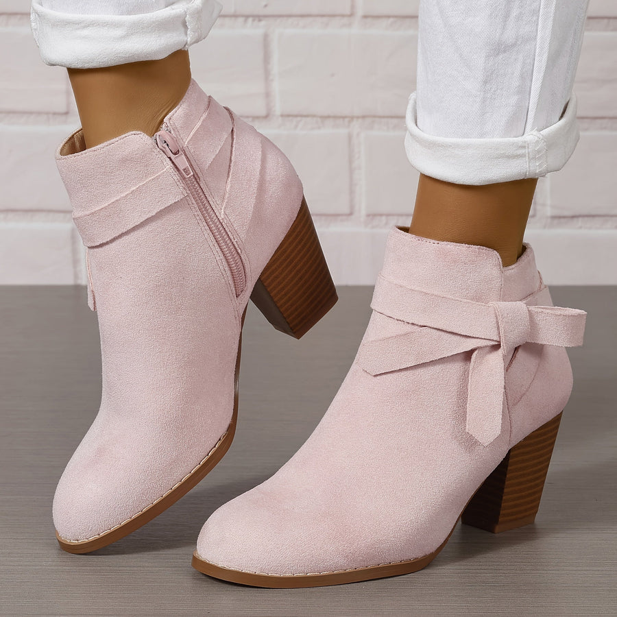 Fionnula | Block Heel Ankle Boots with Bow Detail view 13