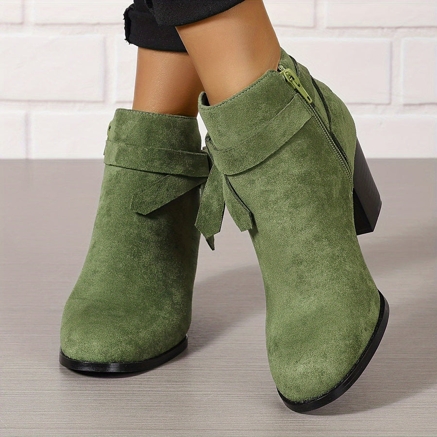 Fionnula | Block Heel Ankle Boots with Bow Detail view 15