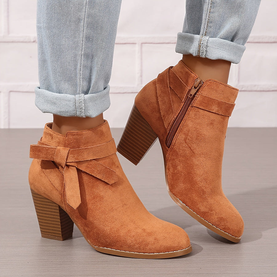 Fionnula | Block Heel Ankle Boots with Bow Detail view 5