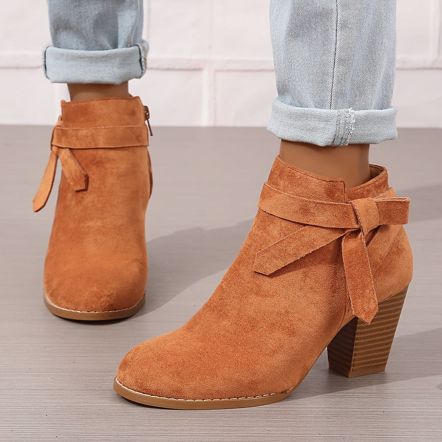 Fionnula | Block Heel Ankle Boots with Bow Detail view 6