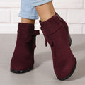 Fionnula | Block Heel Ankle Boots with Bow Detail