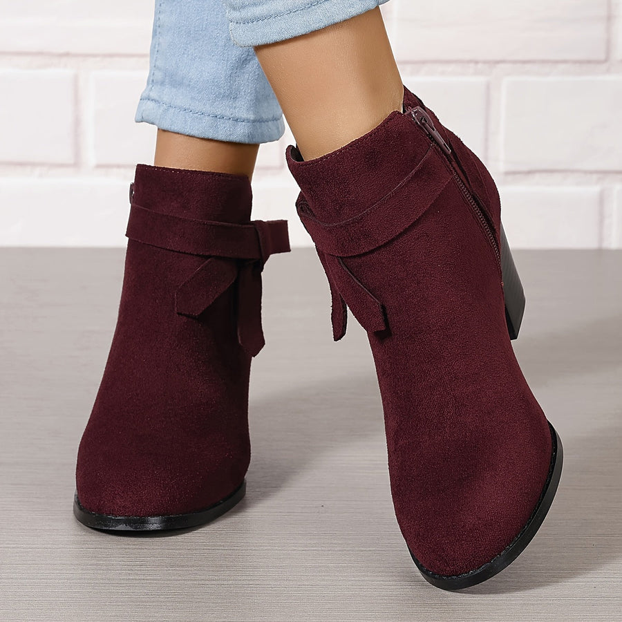 Fionnula | Block Heel Ankle Boots with Bow Detail view 7