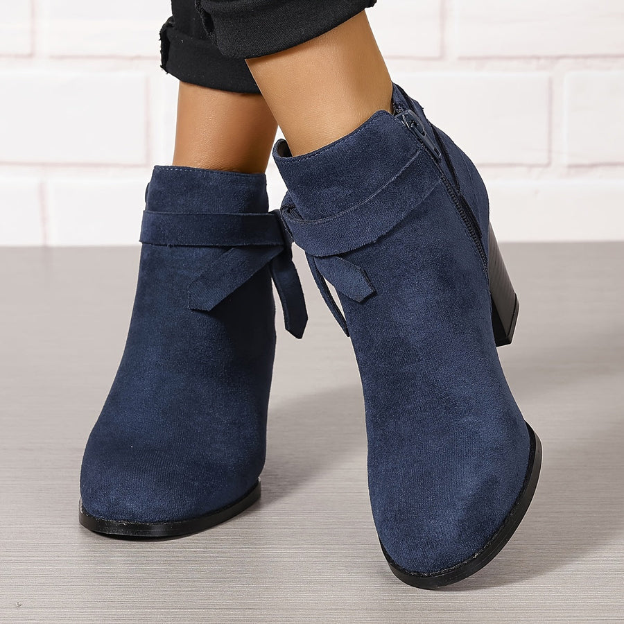 Fionnula | Block Heel Ankle Boots with Bow Detail view 8