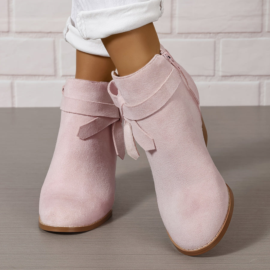 Fionnula | Block Heel Ankle Boots with Bow Detail view 9