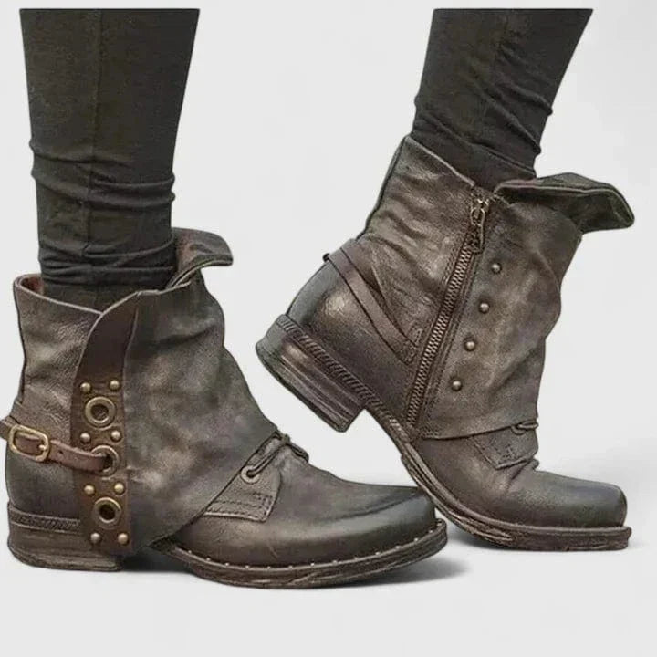 Eleanora | Distressed Leather Ankle Boot view 1