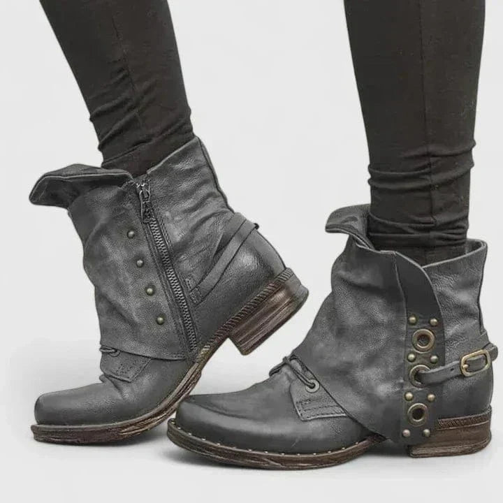 Eleanora | Distressed Leather Ankle Boot view 2