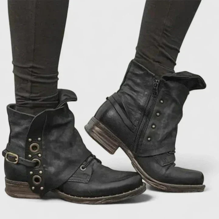 Eleanora | Distressed Leather Ankle Boot view 3