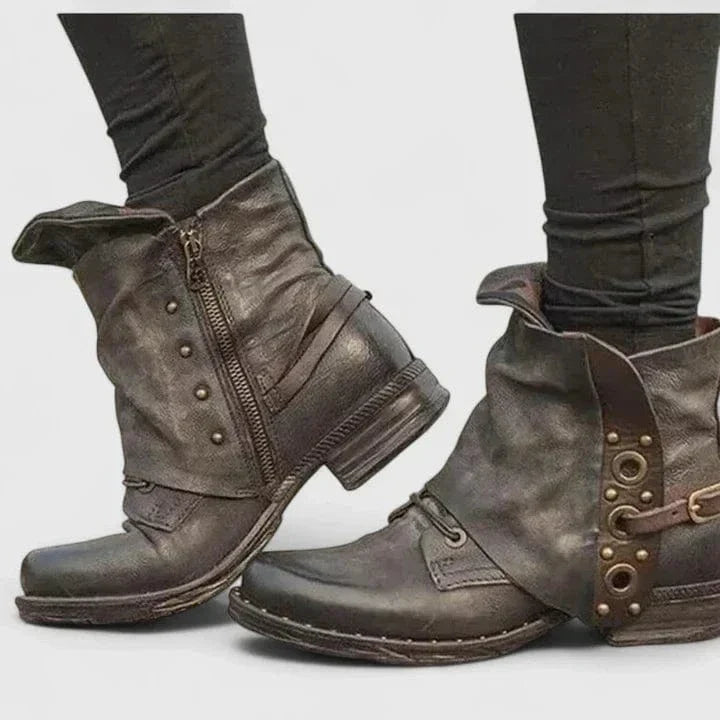 Eleanora | Distressed Leather Ankle Boot view 4