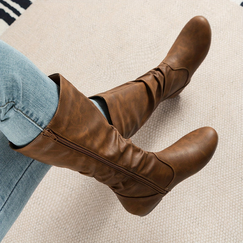 Ambrosine | Knee High Boots in Brown