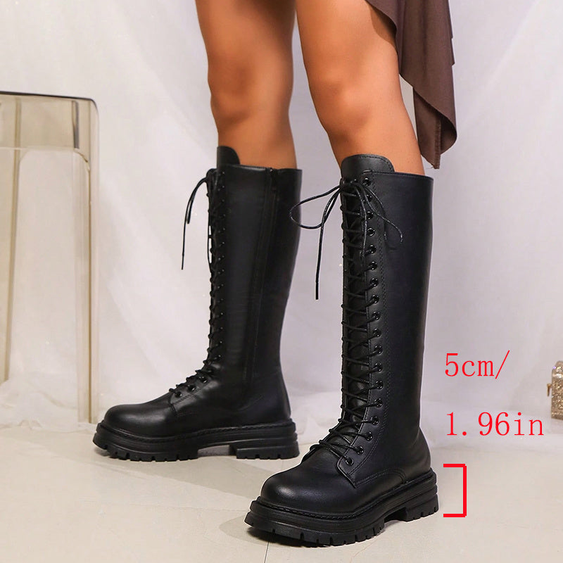 Lucinda | Knee High Lace-Up Platform Boots view 4