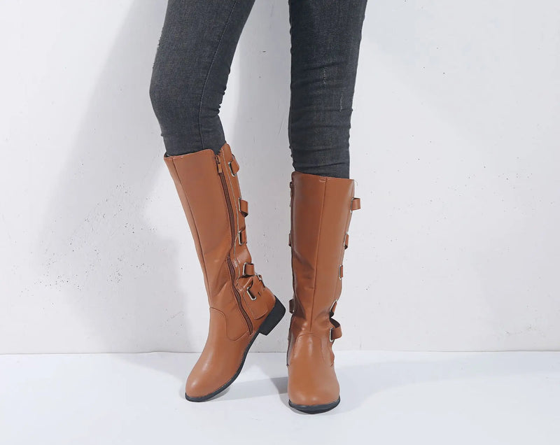 Ariella | Knee High Riding Boots with Buckles