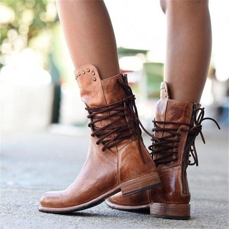 Alaina | Lace-Up Ankle Boot with Western Detail view 7
